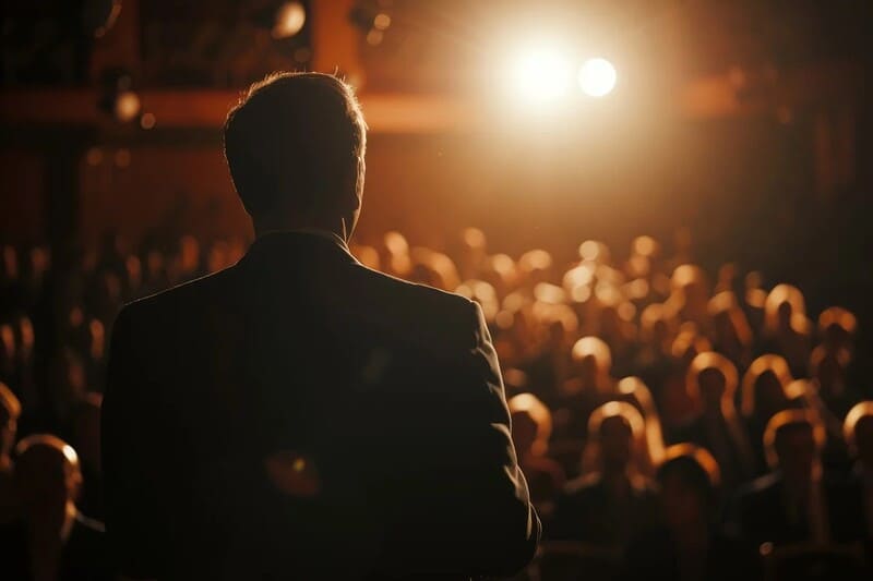 a man doing public speak