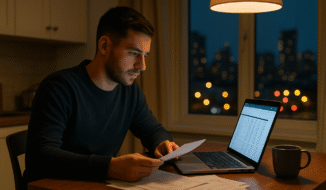 Man using laptop for smart borrowing strategies in nonprofit sector