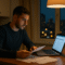 Man using laptop for smart borrowing strategies in nonprofit sector